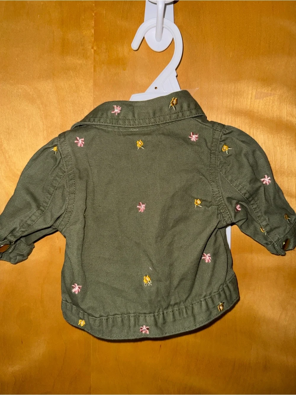 Toddler Olive Green Embroidered Button Jacket